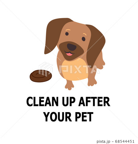 Dog poo information vector icon, pictogram. Clean up after your pet Dog poo information vector icon, pictogram. Clean up after your pet 68544451