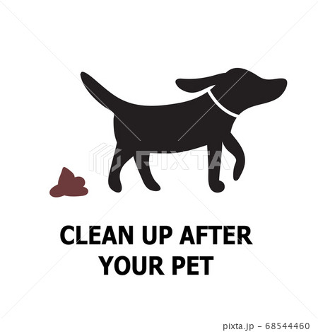 Clean after your pet vector icon. Funny dog and its poo to be picked up 68544460