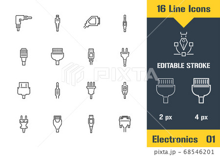 Wire Adapter Connector, Cable Plug. Thin line icon 68546201