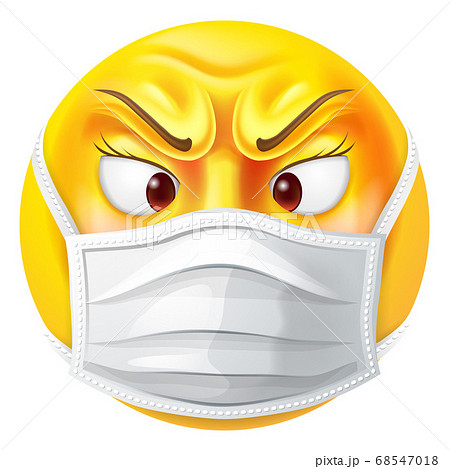 Angry Female Emoticon Emoji PPE Medical Mask Icon 68547018