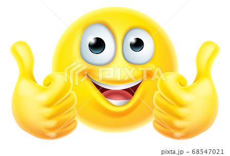 Thumbs Up Emoticon Emoji Face Cartoon Iconのイラスト素材