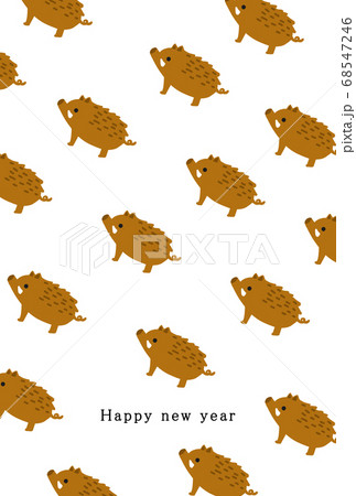 2031年　亥年　年賀状テンプレート　 68547246