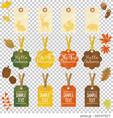 秋のイメージのタグ素材 68547927