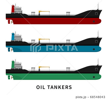 Red green blue black oil tanker set 68548043