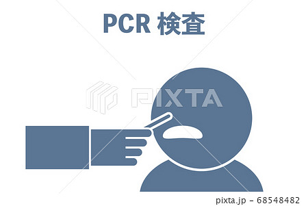 PCR検査で鼻の粘膜を採取するイラスト PCR検査で鼻の粘膜を採取するイラスト 68548482