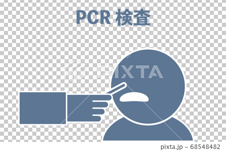 PCR検査で鼻の粘膜を採取するイラスト PCR検査で鼻の粘膜を採取するイラスト 68548482