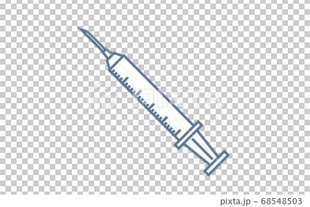 ワクチン接種に使う注射器のイラストのイラスト素材