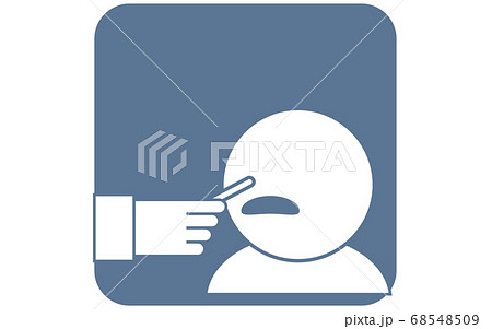 Pcr検査で鼻の粘膜を採取するイラストのイラスト素材