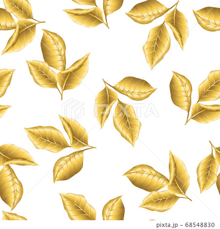 Seamless floral pattern with gold autumn foliage. 68548830