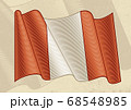 Vintage Flag Of Peru. Editable EPS8 vector illustration with clipping mask in woodcut style.	 68548985