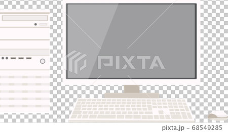 Illustration material PC desktop monitor white keyboard mouse shopping vector 68549285