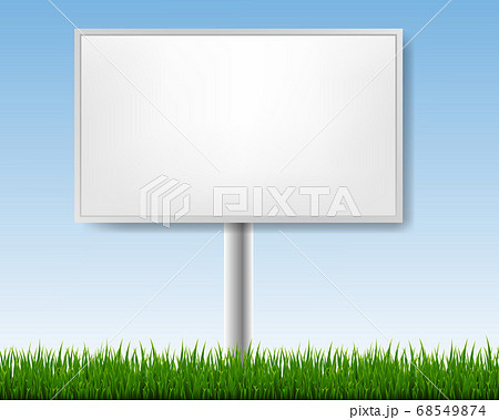 Outdoor Advertising Display With Blue Sky And Grass 68549874