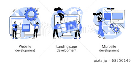Webpage programming abstract concept vector illustrations. 68550149