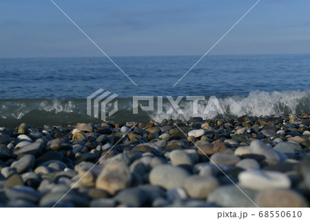 Seascape, view from the pebble shore on the 68550610