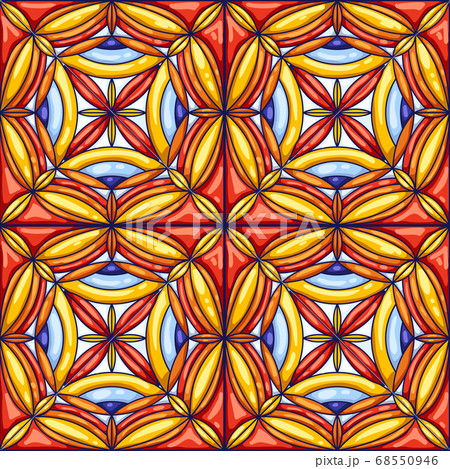 Ceramic tile pattern. Decorative abstract background. Traditional ornate mexican talavera, portuguese azulejo or spanish majolica Ceramic tile pattern. Decorative abstract background. Traditional ornate mexican talavera, portuguese azulejo or spanish majolica 68550946