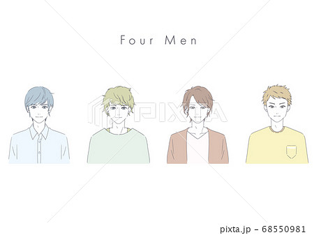 かっこいい男性4人のイラストのイラスト素材 68550981 Pixta