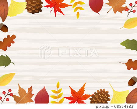 オシャレな秋のフレーム メッセージカードのイラスト素材