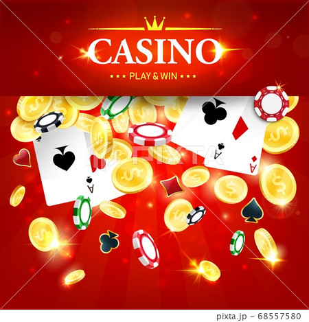 Casino poker win vector jackpot, four aces cards 68557580