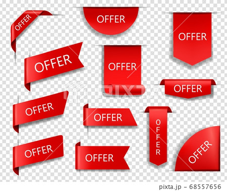 Sale offer red vector banners, ribbons and labels Sale offer red vector banners, ribbons and labels 68557656