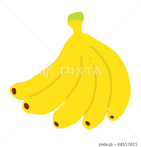 バナナの手描きイラストアイコンのイラスト素材