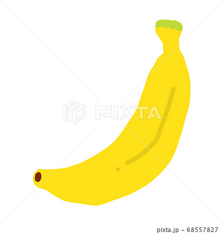 バナナ1本の手描きイラストアイコンのイラスト素材