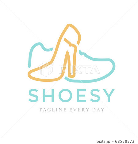 Minimalist shoes logo design template 68558572