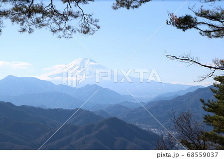 大月市にある百蔵山から見る富士山 大月市にある百蔵山から見る富士山 68559037
