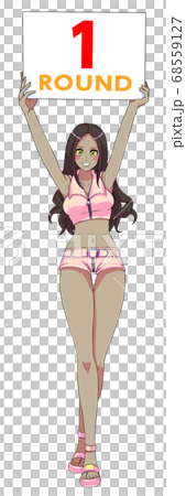 Illustration of a sexy round girl with black characters Illustration of a sexy round girl with black characters 68559127