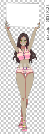 一個性感的圓形女孩的插圖沒有黑色字符 68559128