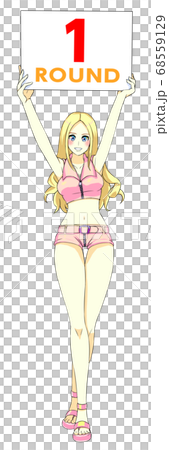 Illustration of a sexy round girl with blonde Caucasian characters Illustration of a sexy round girl with blonde Caucasian characters 68559129