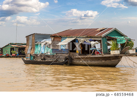 Floating village in Cambodia Floating village in Cambodia 68559468