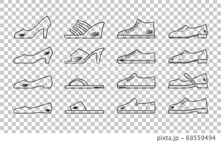 各種臟鞋線圖標集 68559494