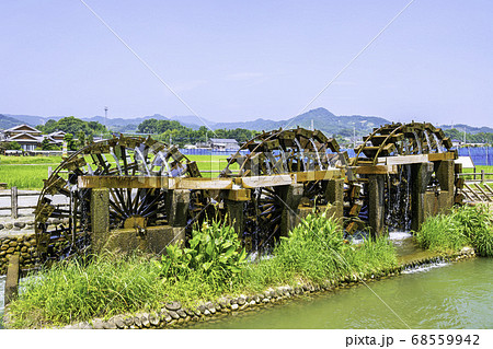 福岡県朝倉市 日本最古の水車である菱野の三連水車 福岡県朝倉市 日本最古の水車である菱野の三連水車 68559942