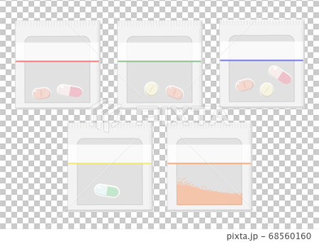 薬の一包化 イメージイラスト（時間帯 無記名） 68560160