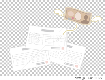 医療費の領収証 お金の悩み イメージイラスト 医療費の領収証 お金の悩み イメージイラスト 68560177
