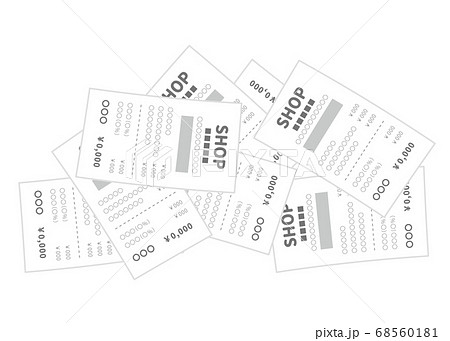 山になったレシート イメージイラストのイラスト素材