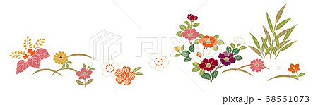 和風お花素材のイラスト素材