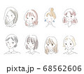 いろんなタイプの女性のアイコンセット 68562606