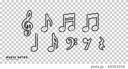 Musical note vector icon set 68563038