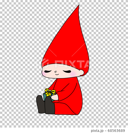 クリスマスプレゼントを持った赤いトントゥ クリスマスプレゼントを持った赤いトントゥ 68563689