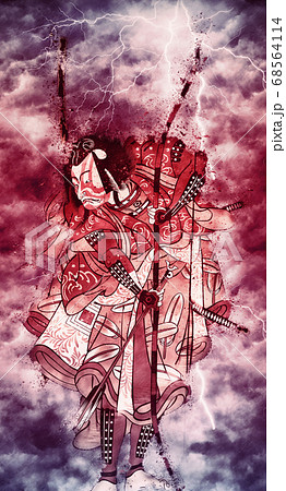 浮世絵　歌舞伎役者　その66　赤い嵐バージョン 68564114