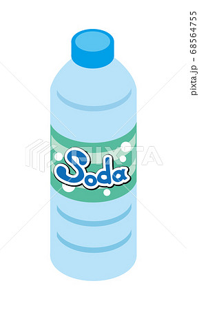ペットボトル飲料のソーダ水のイラスト素材