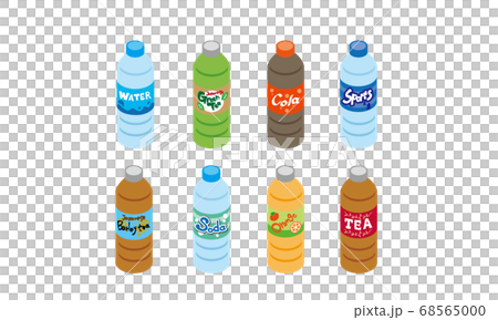 ペットボトル飲料のイラストセット 68565000