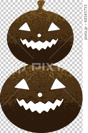 萬聖節秋鬼南瓜剪影水彩插畫素材 68565755