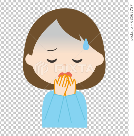 女性 体調不良 吐き気のイラスト素材