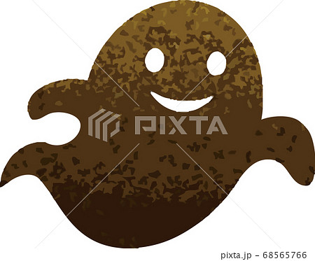 ハロウィン 秋 おばけ シルエット 水彩 イラスト素材のイラスト素材