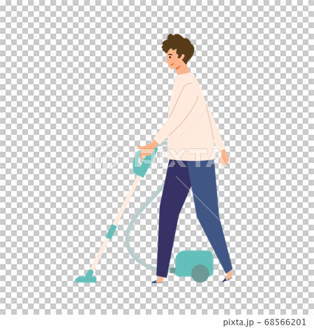 掃除機をかける男性のイラスト 68566201