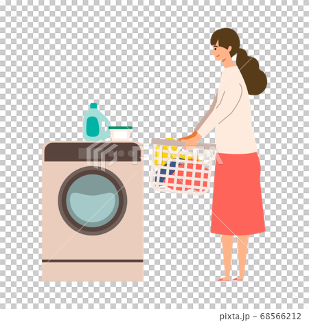 洗濯する女性のイラスト 洗濯する女性のイラスト 68566212