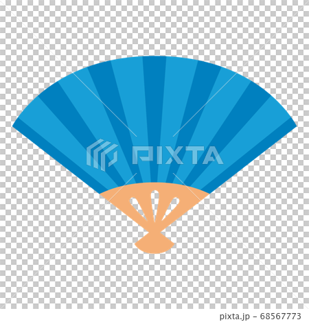 Illustration of a blue fan. 68567773