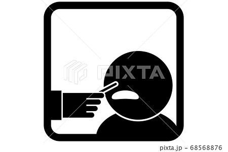 PCR検査で鼻の粘膜を採取するイラスト 68568876